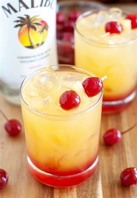 Using pineapple juice, malibu rum. Pin on drinks