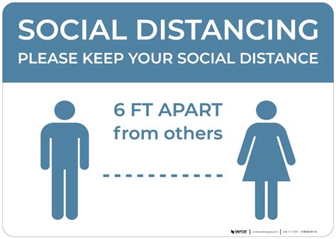 Social Distancing Please Keep Your Social Distance Landscape Wall Sign