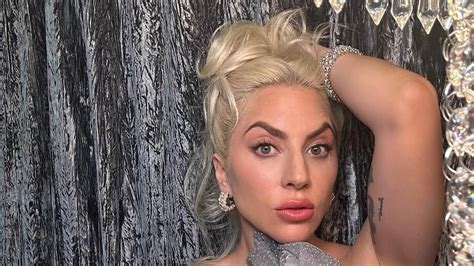 Lady Gaga Wows In A Glamorous Grey Gown As She Poses For Sizzling
