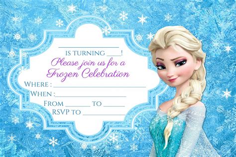 Frozen Party Invitations Elsa Birthday Invitations Frozen Birthday