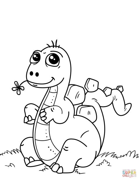 Facts and information about the dinosaurs. Cute Little Dinosaur coloring page | Free Printable ...
