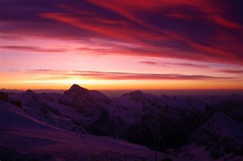 Red Sky At Night Amazing Sunsets Mountain Sunset World
