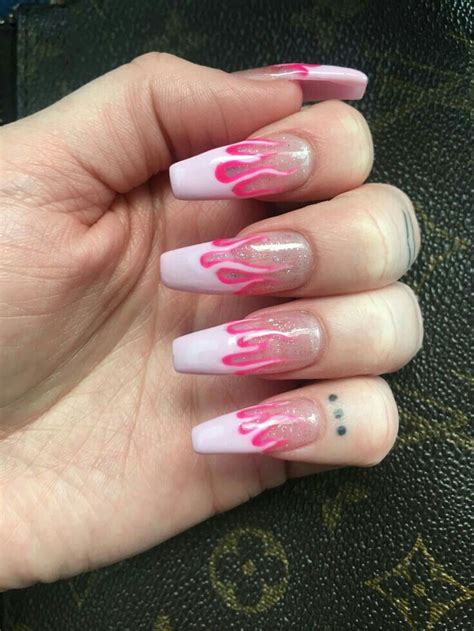 Pin By Sashaloresmith On N A I L S Fire Nails Cute Acrylic Nails