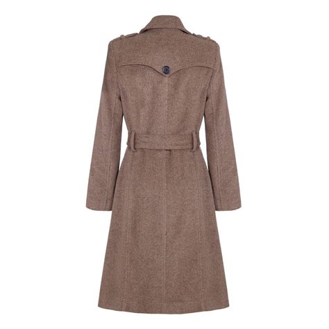 De La Creme Womens Wool Belted Long Military Trench Coat Ebay
