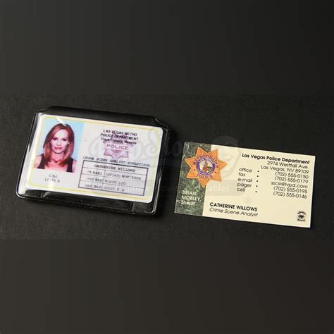 Catherine Willows Marg Helgenberger Id Business Card Csi Crime