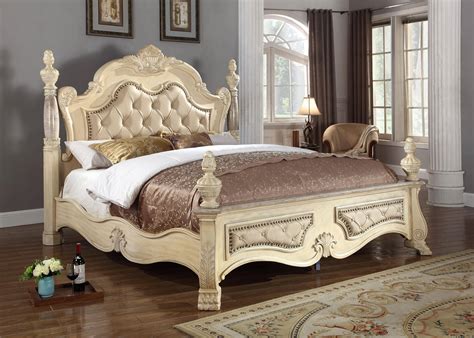 You likely have that tufted look someplace else in your home so it helps to carry the look through. Meridian Monaco King Size Bedroom Set 5pcs in Antique ...