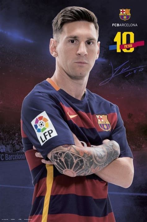 Fc Barcelona Messi Pose 20152016 Poster Plakat 31 Gratis Bei