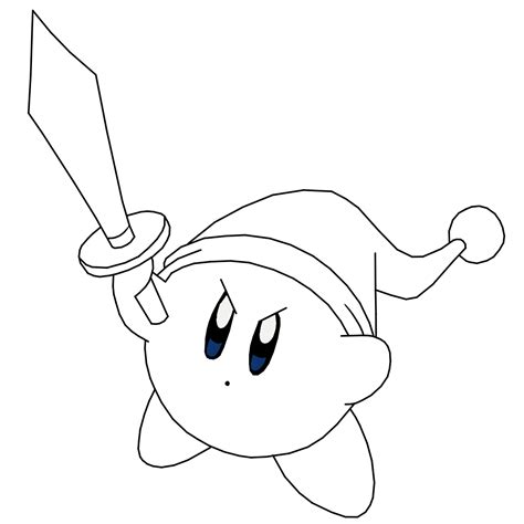 Sword Kirby Lineart By Captainedwardteague On Deviantart