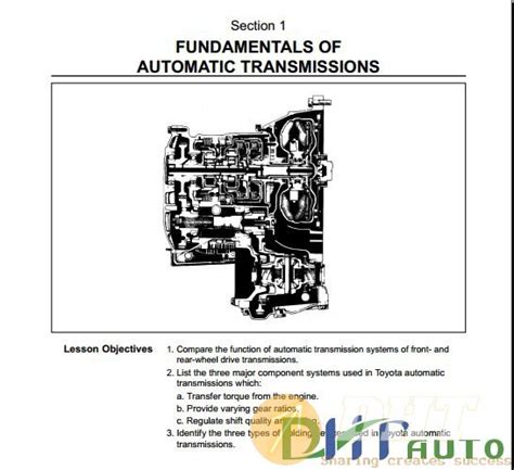 Toyota Series Automatic Transmissions Automotive Software Repair