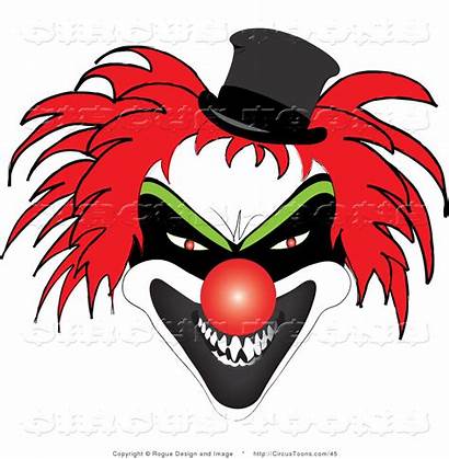 Clown Scary Evil Clipart Circus Nose Faces