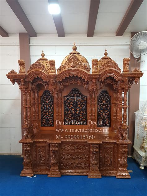 Wooden Pooja Mandir Designs For Home Available In Customised Sizes And
