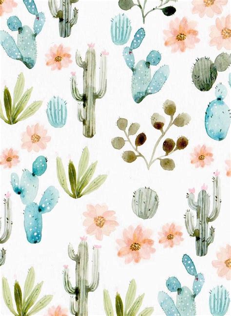 Free Download Backgrounds Cactus Background Floral Pastel Wallpaper