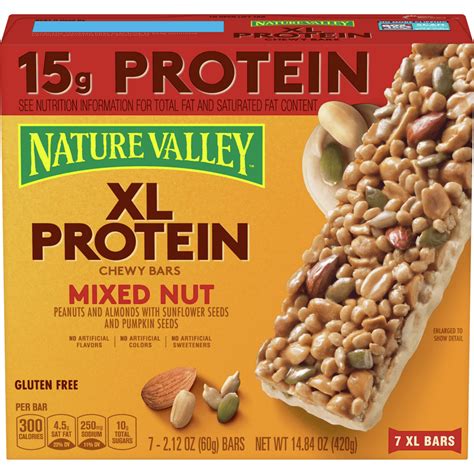 Nature Valley Chewy Granola Bars Xl Protein Gluten Free Mixed Nut 7