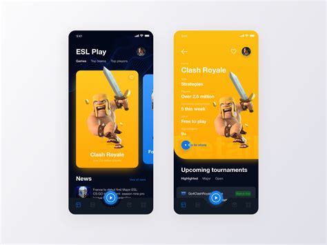 Esl Gaming App Concept App Design Inspiration Game Ui Design