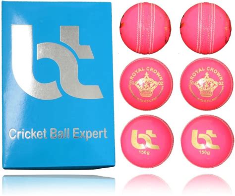 Bt Pink Cricket Ball Pack Of 6 Genuine Leather Cricket Balls For Day