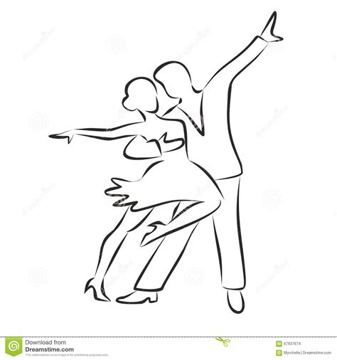 Silhouette Of Dancing Couple Stock Illustration Illustration Of
