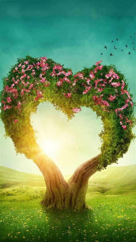 Download Surreal Love Nature Heart Wallpaper