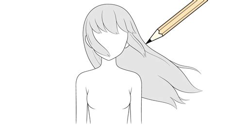 how to draw anime hair in wind step by step youtube
