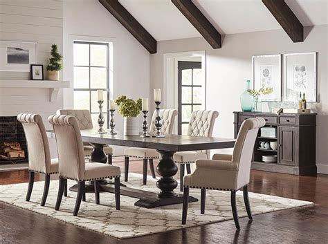 Coaster 121231 107286 Phelps Formal Dining Room Set Beige Free Delivery