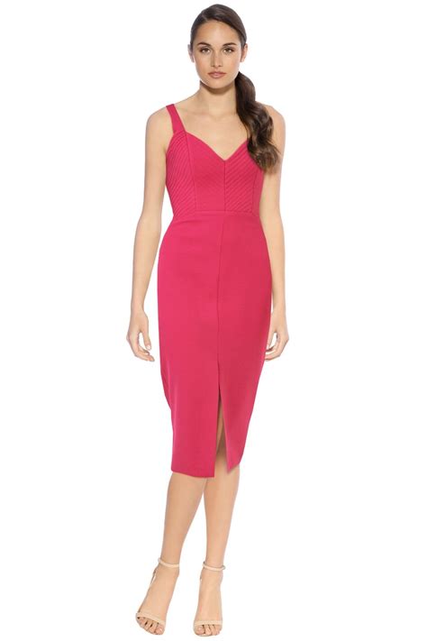Crepe Quilted Bra Dress In Fuchsia By Nicholas For Rent
