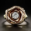 Tri-Color Gold Diamond Rose Ring by Jones and Woodland - Vintage Jewelry