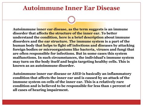 Ppt Autoimmune Inner Ear Disease Powerpoint Presentation Free