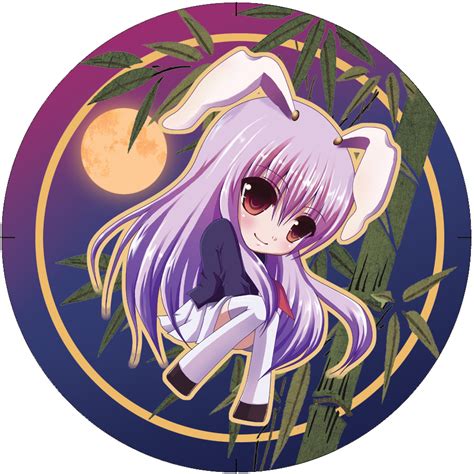Safebooru Bad Id Bunny Ears Chibi Moon Nonoko Purple Hair Rabbit Ears