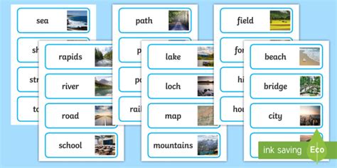 Free Geographical Features Word Cards Teacher Made