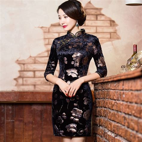 2022 Satin Womens Chinese Dress Qipao Dress Chinese Style Formal