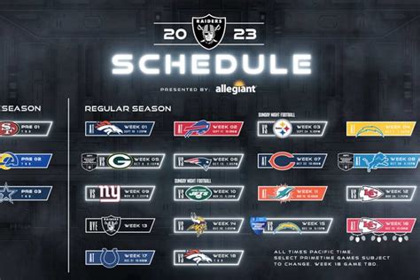 Las Vegas Raiders Announce 2023 Schedule