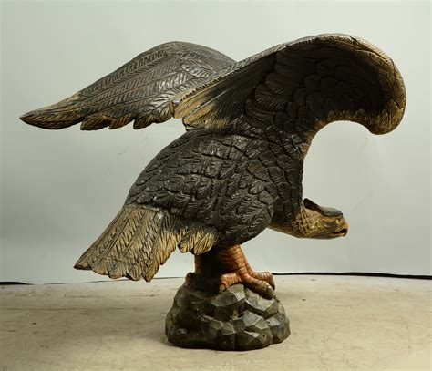 Lot Detail Large Wooden Carved Eagle
