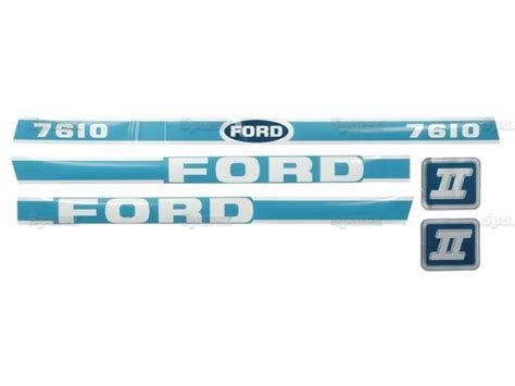 New 7610 Ford Tractor Hood Decal Kit Blue Series Ii 7610 High Quality