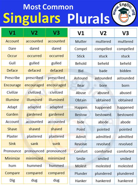 Three Forms Of Verbs 3 Forms Of Verb List In English Engdic