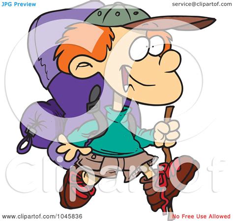 Royalty Free Rf Clip Art Illustration Of A Cartoon Hiking Boy With