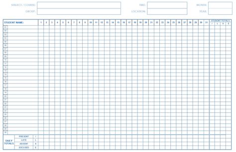 40 Students Attendance Sheet Excel Pictures Petui