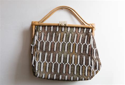 Vintage Rattan Purse Retro Boho Bag Bohemian Style Reusable Bag