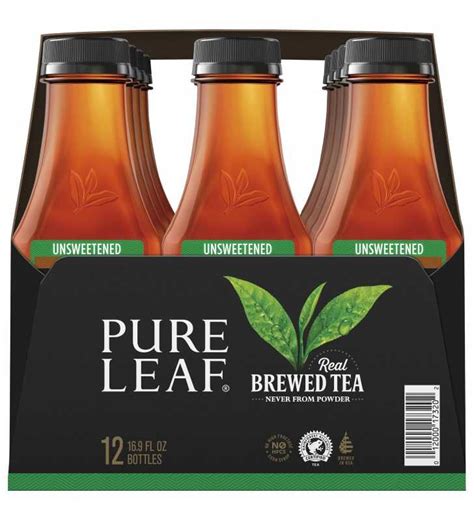 Pure Leaf Unsweetened Black Tea 169 Oz Bottles 12 Count