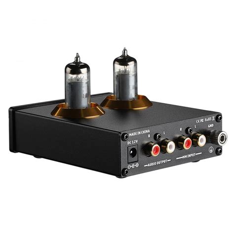 Aiyima Tube T3 Phono Mm Tube Preamplifier 2x 6a2 Black Audiophonics