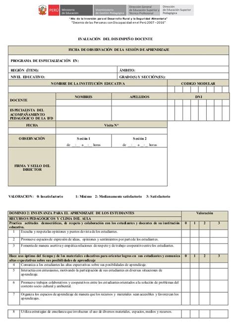 Ficha De Observacion De Clases Nivel Medio Paraguay Images And Photos