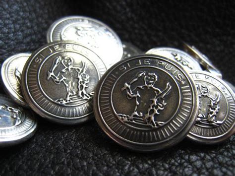 Hand Crafted Set Of Custom Blazer Buttons In Sterling Silver With Your