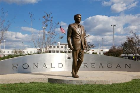 Ronald Reagan At The Entrance To The Reagan International Airport In Dc