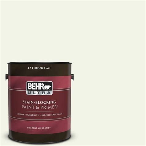 Behr Ultra 1 Gal Gr W10 Calcium Flat Exterior Paint And Primer 485001