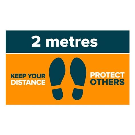 2 Metres Keep Your Distance Protect Others Floor Vinyl Rectangular