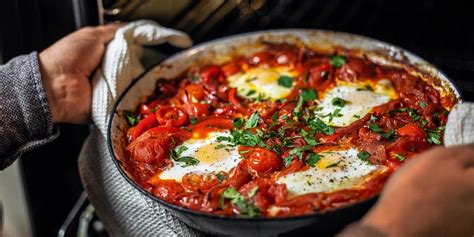 spicy spanish tomato baked eggs — co op recipe baked tomatoes spanish baked eggs baked eggs