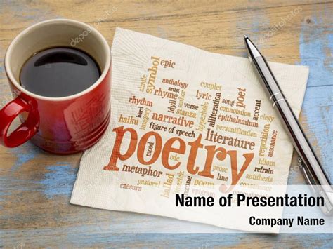 Literature Vintage Book Of Poetry Powerpoint Template Literature