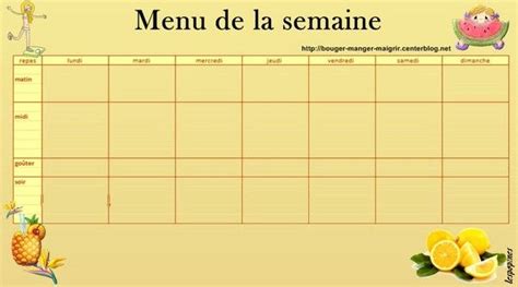 Other settings are already set by default. menu vierge (avec images) | Menu du jour, Menu, Menu semaine