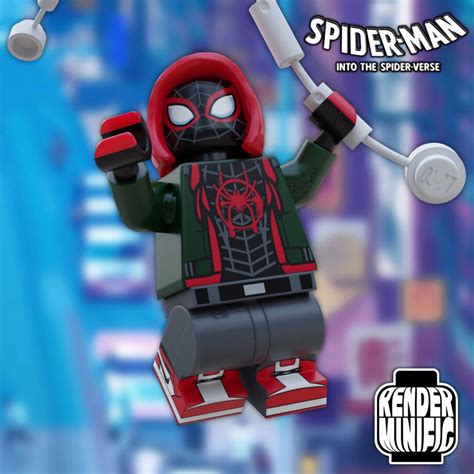 Custom Lego Miles Morales Render From Spider Man Into The Spiderverse