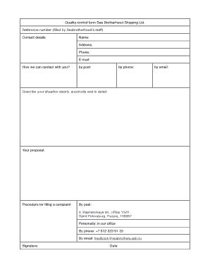Quality Control Form Fill And Sign Printable Template Online