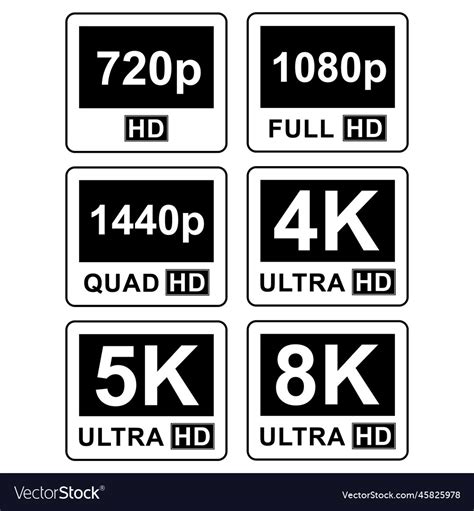 Collection Of 8k Ultra Hd Icon 4k Ultra Hd 2k Vector Image