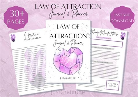 Law Of Attraction Planner And Journal Printable 30 Pages Etsy
